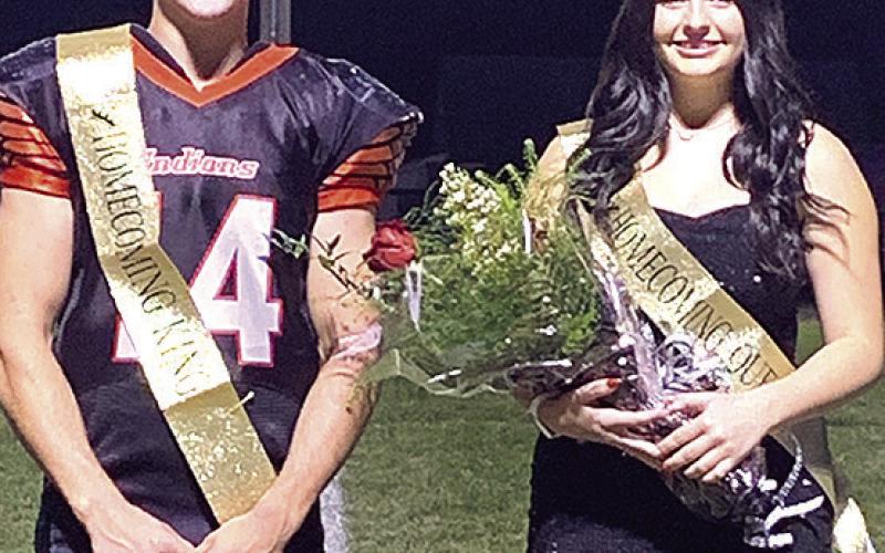 PAWNEECITYHOMECOMINGROYALTY – Pawnee City’s King Jett Farwell and Queen Neveah Blecha were crowned on Friday at Pawnee City. Paula Jasa/Republican