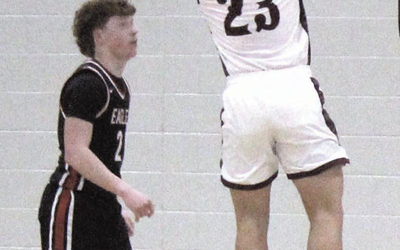 Lewiston Tiger Brock Janssen makes a jump shot