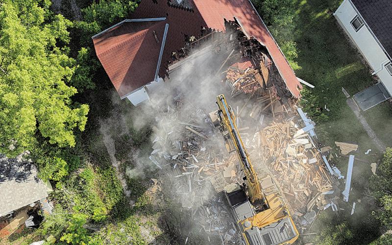 The house at 1526 5th Street was demolished by Gyhra Construction recently. The property is owned by Don and Anita Bentz. Photo courtesy of Pawnee County Sheriff Braden Lang