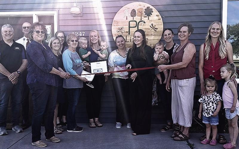 Pawnee County Little Learners Daycare held their ribbon cutting on Tuesday, April 21. The ribbon cutting was followed by an open house party. (From left to right) Back Row: Mike Habbegger, John Werner, Emily Sisco, Julia Smith and sons, Megan Morrison, Joni Hegemann and son. Front Row: Nanette Smith, Lola Seitz, Josie Friedly, Angie Kramer, Michelle Wehrbein and daughters.