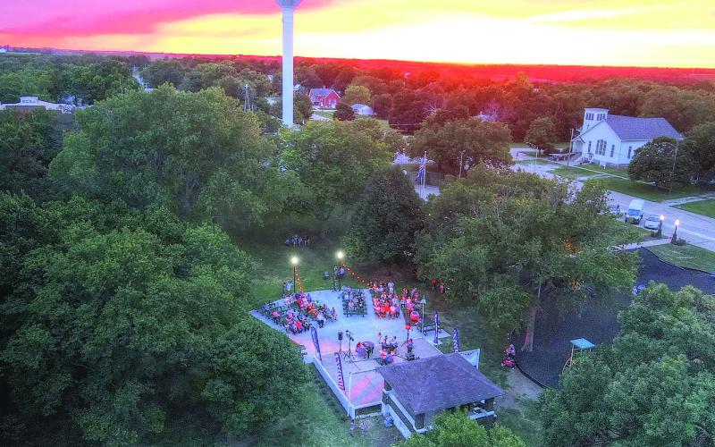The concert venue at the Table Rock Square, drone photo by Kim Vrtiska.