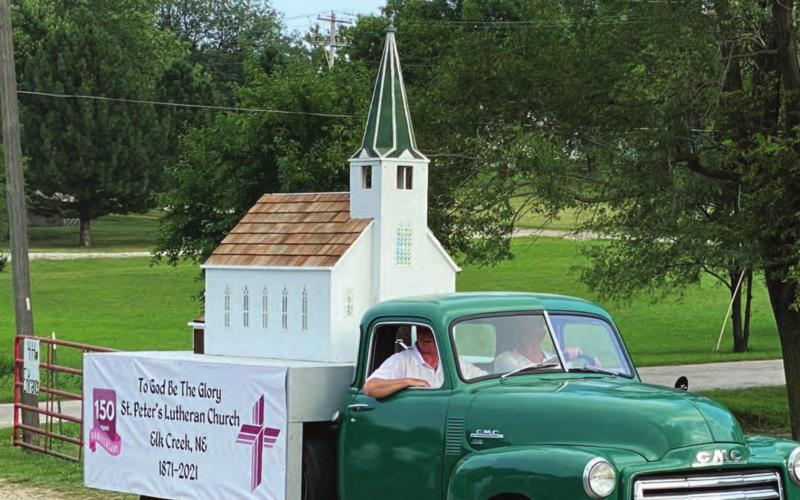 The Grand Champion winning float in the Pawnee County Fair Parade was from St. Peter’s Lutheran Church.