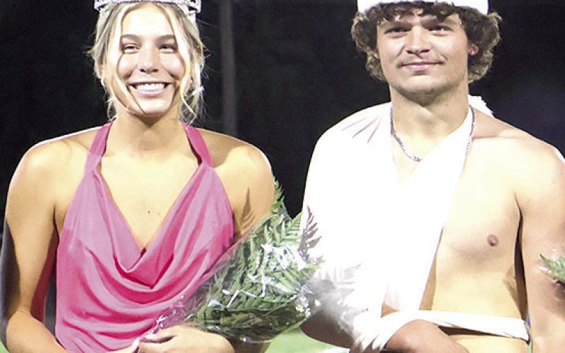 HTRS HOMECOMING ROYALTY – Humboldt Table Rock Steinauer’s Queen Laramie Glathar and King Hunter Bohling were crowned last week at HTRS’ Homecoming. photo courtesy of HTRS Public Schools