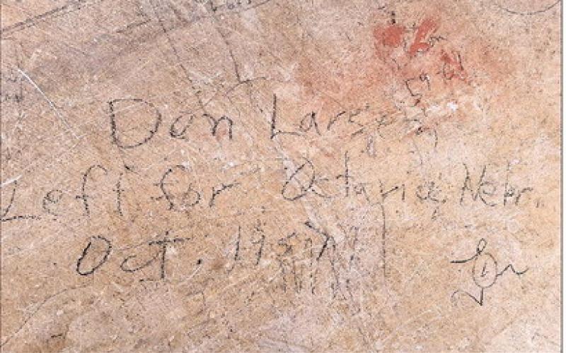 “Dan Larsen left for Octavia Nebr. Oct. 1957” We are sure he was missed!