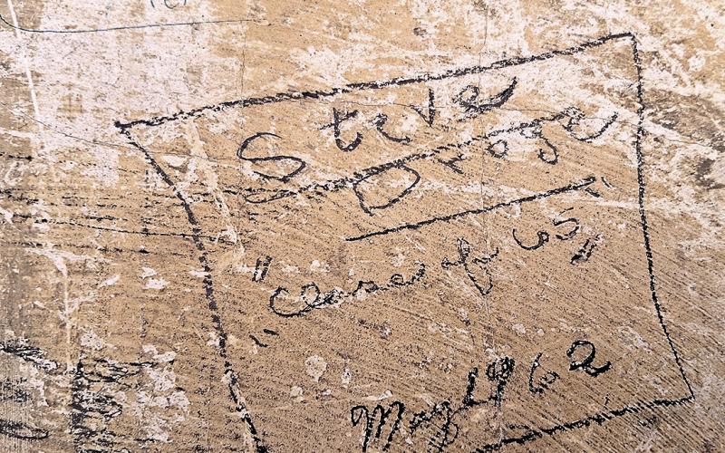 Steve Droge, Class of ‘65 signed his name in May 1962 just below a faded signature from March 1927