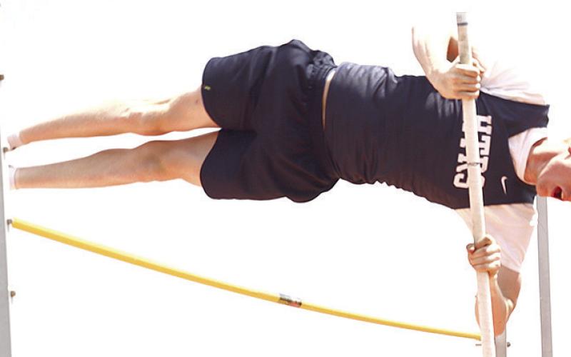 HTRS’ Brogan Dunlap cleared the Pole Vault bar and qualified for the State Meet.