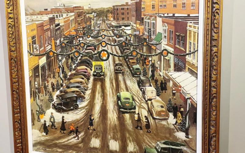 This is the Christmas in Falls City painting that made the cover of Saturday Evening Post.