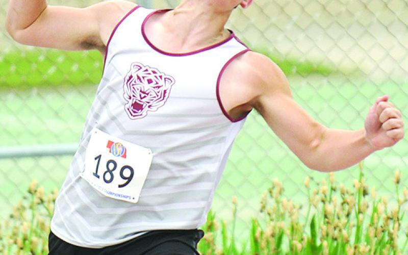 Lewiston’s Brock Janssen threw 45’5 3/4” in the Class D boys’ Shot Put event on Friday. Photo courtesy of Luke Nichols/Beatrice Daily Sun