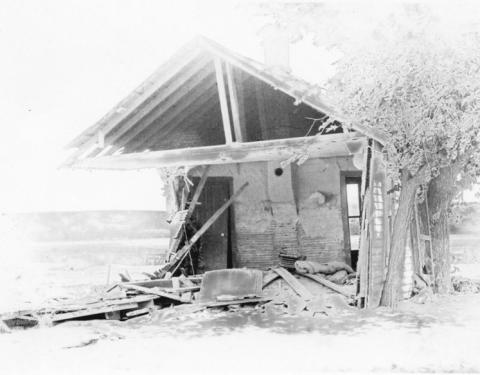 The Webber house damaged by the 1935 flood