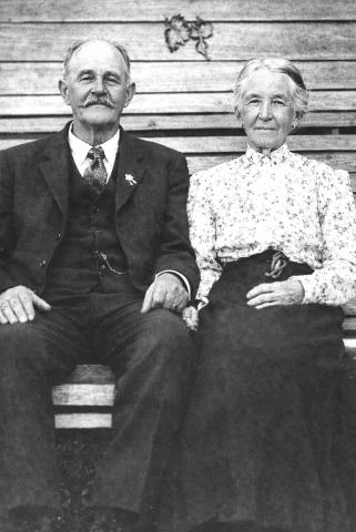Captain Richard Polk Jennings and his wife Kate on the occasion of their 50th wedding anniversary. This is an AI interpretation of a 1923 newspaper photograph that is of poor quality. The original can be viewed at TableRockHistoricalSociety.com. Photo courtesy of author