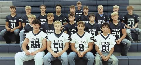 Members of the 2025 HTRS football team are front, from left: Bennet Arth, Jonathan Koch, Emmett Glathar, Samir Aliev. Second row: Axton Wamsley, Reed Shupp, Kameon Dettmann, Colt Leech, Jacob Davis. Third Row: Cole Hunzeker, Josh Manning, Bradyn Bowen, Alex Dewberry, Ty Dunekacke, Jack Hilgenfeld, Griffin Sikora, Alvin Sikora, Liam Falder. Fourth Row: Preston Mezger