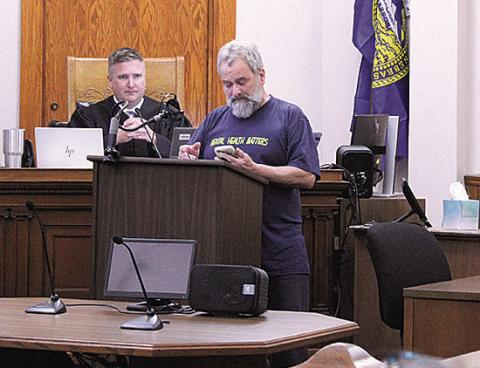 Ralph Schiffbauer delivers a speech at his drug court graduation
