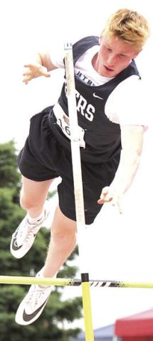 HTRS’ Brogan Dunlap clears 11’6” in the Class D boys’ Pole Vault event on Saturday. Photo courtesy of Stephanie Croston/Seward County Independent