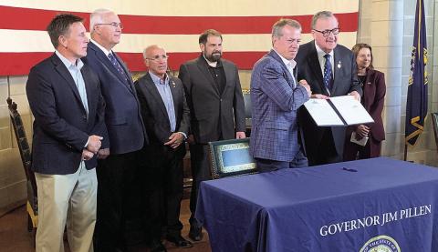 Gov. Pillen displays signed executive order Photo courtesy of Governor Pillen's office