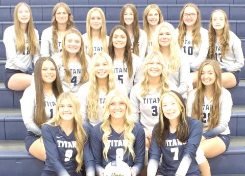Members of the 2023 HTRS Volleyball team are front, from left: Avery Dierberger, Jaylie McNealy, Hannah Koziol. Second row: Izzy Hammer, Laramie Glathar, Macy Vrtiska, Lily Wamsley. Third row: Maddie Bredemeier, Lillian Bowen, Elie Bstandig. Back row: Makena Dunlap, Chloe Shupp, Miranda Rist, Harlee Hardesty, Addi Bittner, Colby Hedden, Grayson Sherman.