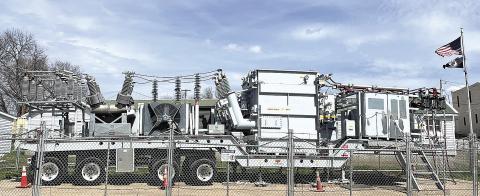 A temporary mobile transformer brought in to provide power while work is done on a new substation