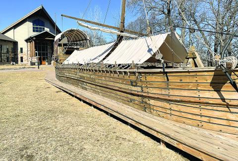 Photo courtesy of Bob Ford A replica of a Corps of Discovery boat