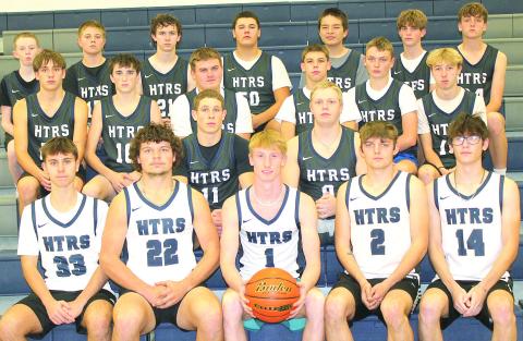 Members of the 2024-25 Humboldt Table Rock Steinauer Boys’ Basketball team are front, from left: Julius Wiest, Hunter Bohling, Brogan Dunlap, Brennen Vaughan, Kiffin Hunzeker. Second row: Emmett Glathar, Jonathan Koch. Third row: Nolan Taylor, Colt Leech, Reed Shupp, Kameon Dettmann, Darius Bohling, Axton Wamsley. Back row: Carson Duryea, Josh Manning, Bradyn Bowen, Cole Hunzeker, Cristofer Wanek-Flores, Jack Hilgenfeld, Ty Dunekacke. Not pictured: Coaches Jamie Stice, Grant Tuttle.