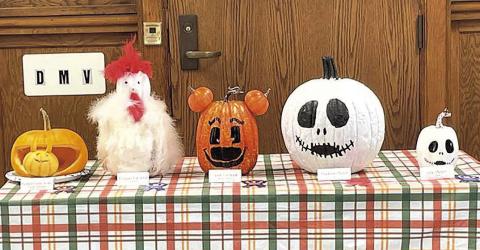 Kohen Vetrovsky “Hungry Pumpkin” – 1st place 7th-12th Grade Division Teagan Turnbull “Chicken” – 2nd place 7th-12th Grade Division Sput Turnbull “Mickey Mouse” – 1st place Young at Heart Adult Division Madison Plager “Jack” – 3rd place Young at Heart Adult Division Erin Plager “Jack” – 2nd place Young at Heart Adult Division Everyone received Coupons for Ice Cream at Scoops inside HealthFirst Pharmacy. Pictured Left to Right: