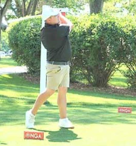 Calvin Freeman tees off at the 53rd Nebraska Match Play Championship at Hillcrest Country Club in Lincoln. photo courtesy of the NGA