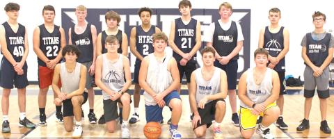 Members of the 2021-22 Humboldt Table Rock Steinauer Boys’ Basketball team are front, from left: Nic Knudson, Gage Schaardt, Andy Stalder, Niccola LaRosa, Lennox Sadlo. Back row: Kody Jeralds, Hunter Bohling, Brogan Dunlap, Alex Koziol, JJ McQueen, Jack Hunzeker, Colt McClarnen, Brennan Vaughan, Kiffen Hunzeker. Not pictured: Hunter Frey, Zack Creamer, Jeremiahe Woolard.