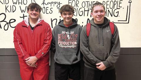 From left to right: Dylan Layne, Aiden Tozer and Justin Baehr. Photo courtesy of Lisa Blecha