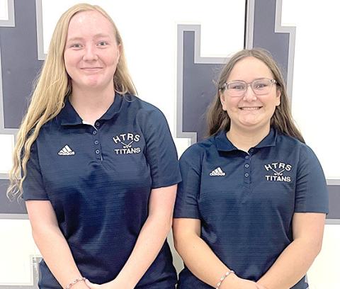 Members of the HTRS Girls’ Golf team are from left: Alyssa Askren and Kendall Freeman.