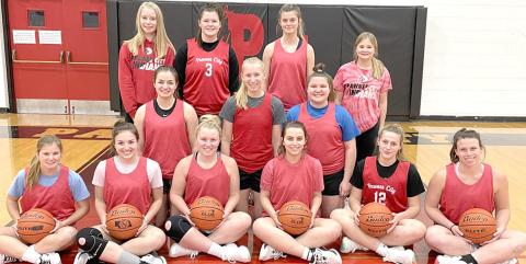 Members of the 2020-21 Pawnee City Girls’ Basketball team are front, from left: Olivia Gottula, Reyana Tegtmeier, Reagan deKoning, Tristen Bradbury, Madison Branek, and Austin Branch. Second row: Larissa Tegtmeier, Sierra deKoning, and Johnna Kostecka. Back row: Adrian deKoning (SM), Kenadie Schmutz, Mallory Branek, and Madolyn Gottula (SM). Not Pictured: Emily Lytle, Madison Lytle, and Sara Wiemers.