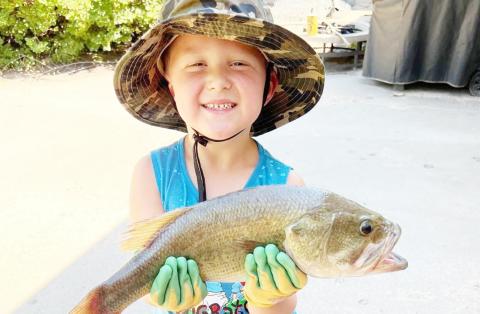 Easton Wempe caught a large mouth bass