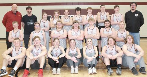 Members of the 2023 Lewiston Track team are front, from left: DeJan Markwort, Jip Van de Voort, Katelyn Sanders, Carleigh Weyers, Meagan Sanders, Ty Arena, Freddie McMurray. 2nd row: Everett Bohling, Sara Wiemers, Jaxon Janssen, Tristen Ray, Caleb Rule, Brady Bledsaw, Kaden Wagner. Back row: Asst. Coach Charles Humphrey, Head Coach Kohlton Gabehart, Jenna Anderson, Delanye Currie, Maddie Janssen, Alex Pospichal, Brody Wright, Ashton Sanders, Cooper Swendener, Asst. Coach Alex Callan.