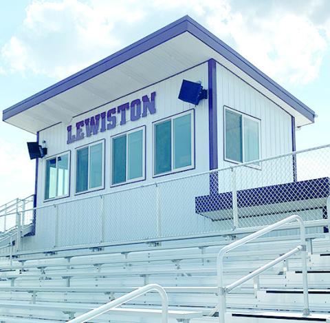 The Lewiston Press Box and newly constructed bleachers are game day ready along with a fully equipped concession stand and spacious sized restrooms at the new facility.