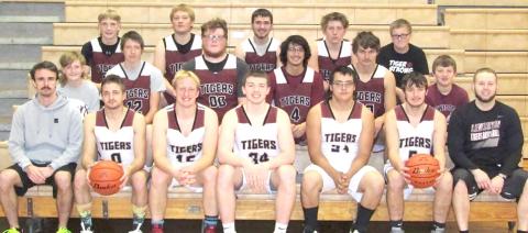 Members of the 2020-21 Lewiston Boys’ Basketball Team are front, from left: Assistant Coach Kohlton Gabehart, Zach Robinson, Jonathan Janssen, Hayden Christen, Cayd Wilgers, Mathew Barker, Head Coach Kyle Asche. Second row: Student Manager Grady Weyers, Johnathan Burgett, Shawn Salts, Abel Gonzalez, Jaden McHenry, Student Manager Brock Janssen. Back row: Tristen Ray, Jaxon Janssen, Brady Bledsaw, Ty Arena, Student Manager Everett Bohling. Not pictured: Ethan Horne, Caleb Rule.