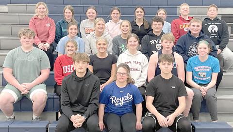 Members of the 2023 Humboldt Table Rock Steinauer Track team are front, from left: Brandt Leech, Libby Standerford, Peio Uribe. 2nd row: Clayton Howe, Avery Dierberger, Jaylie McNealy, Maelynn Bittner, Colt McClarnen, Hannah Koziol. 3rd row: Lily Wamsley, Macy Vrtiska, Laramie Glathar, Hunter Bohling, Jakob Manning. 4th row: Elie Bstandig, Kenadi McClarnen, Maddie Bredemeier, Shayfer Cumro, Lillian Bowen, Jorja DeJonge, Jonathan Koch, Emmett Glathar. Not pictured: JJ McQueen, Alex Koziol, Brogan Dunlap.