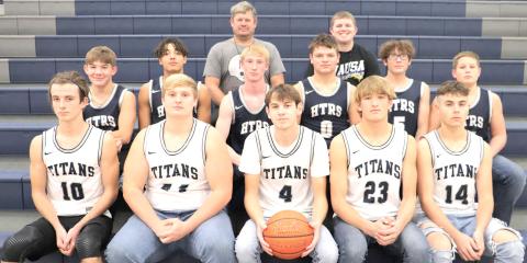 Members of the 2022-23 Humboldt Table Rock Steinauer Boys’ Basketball team are front, from left: Arthur Penisson, Ryken Davis, Jack Hunzeker, Brandt Leech, Peio Uribe-Rodriguez. Middle row :Alex Koziol, JJ McQueen, Brogan Dunlap, Hunter Bohling, Kiffen Hunzeker, Emmett Glathar. Back row: Head Coach Mike Schaardt, Assistant Coach Heath Finke.