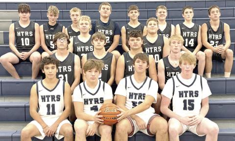 Members of the 2023-24 Humboldt Table Rock Steinauer Boys’ Basketball team are front, from left: Matheus Valloto, Alex Koziol, Alex Jurach, Colt McClarnen. Second row: Kiffen Hunzeker, Brennen Vaughan, Hunter Bohling, Brogan Dunlap. Third row: Chayse Fischer, Darius Bohling, Axton Wamsley, Reed Shupp, Kameon Dettman, Kaleb Keeton, Colt Leech, Nolan Taylor.
