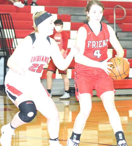 P.C.’s Reagan deKoning (#20, left) plays tough defense against Friend. P.C. held Friend to just 8 points. Paula Jasa/Republican