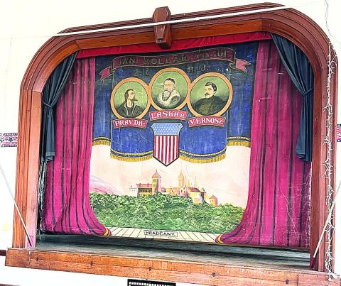 The proscenium (main) curtain