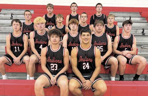 Members of the 2025-26 Pawnee City Boys’ Basketball team are front, from left: Tyler Tegtmeier, Atreyu Kling. Second row: Braydon Frakes, Payton Rose, Colin Fender, Justin Baehr, Jordan Wernimont. Third row: Liam Glathar, Jaiden Howard, Maverick Glathar, Ryan Plager. Back row: Derrick Porter, Drake Wilkinson, Paxton Binder.