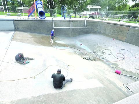 Pool Repairs Underway