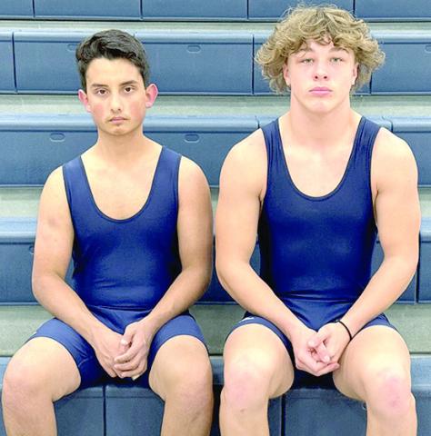 Members of the 2023-24 HTRS Wrestling Team are from left Marco Hernandez and Drayven Lamb.