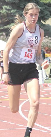 LHS’ Katelyn Sanders in the 100 M. Dash.