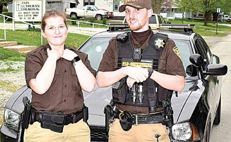 Deputy Sarah Glass with Deputy Josh Townsend on patrol. Ray Kappel/Republican