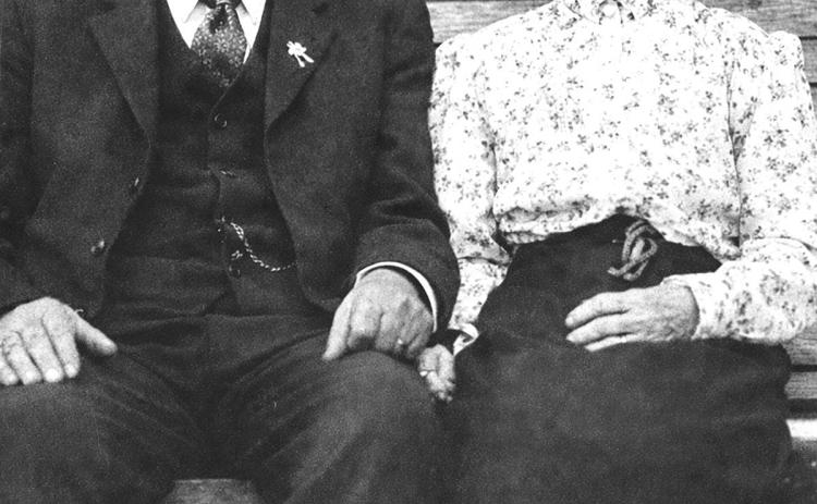 Captain Richard Polk Jennings and his wife Kate on the occasion of their 50th wedding anniversary. This is an AI interpretation of a 1923 newspaper photograph that is of poor quality. The original can be viewed at TableRockHistoricalSociety.com. Photo courtesy of author