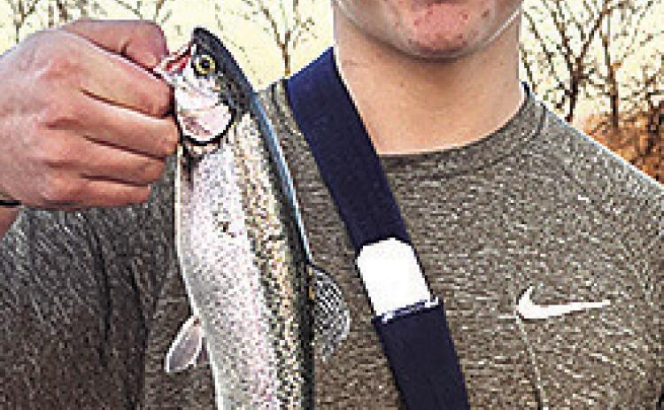 Aiden, age 16, of Pawnee City, caught and released a Rainbow Trout! His fishing buddy, Elijah, age 17 is also from Pawnee City.