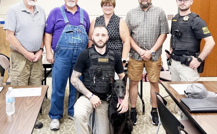 The newest member of the Pawnee County Sheriff’s office, Elaric, gave his introductions to the Mayor and City Council on Monday night.