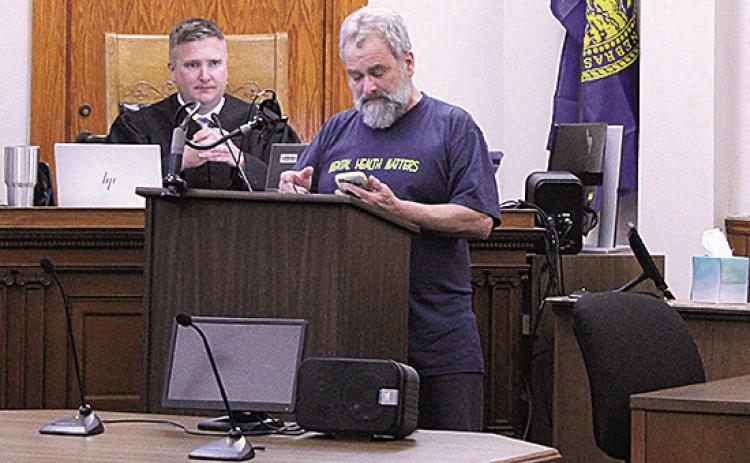 Ralph Schiffbauer delivers a speech at his drug court graduation