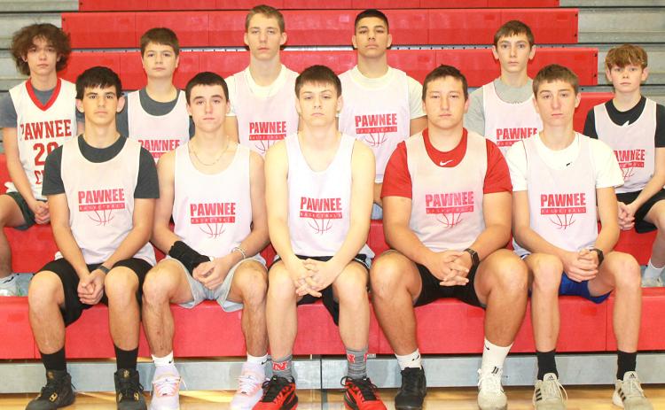 Members of the 2022-23 Pawnee City Boys’ Basketball team are front, from left: Philip Layne, Jett Farwell, Brysen Horst, Joseph Marteney, Drew Menninga. Back row: Langdon Tozer, Tyler Tegtmeier, Hunter Wake, Atreyu Kling, Dawson Wilkinson, Kamian Koester. Not pictured: Justin Pierce, Anthony Kling, Garrett Duryea.