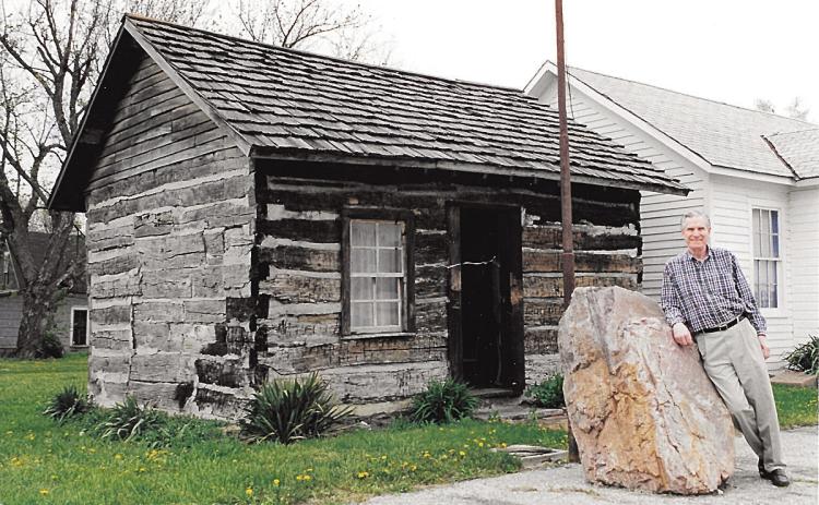 Descendant George Turner in front of the cabin in 1998. He is the namesake of Robert and Mary Turner’s oldest child.