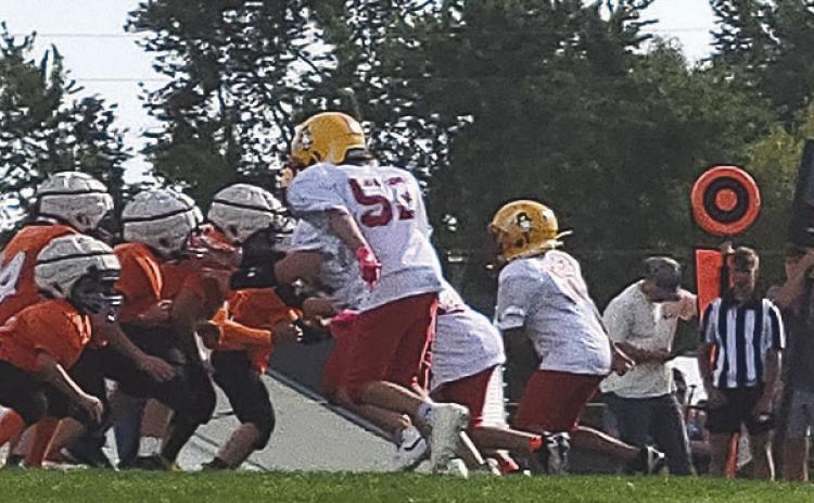 Pawnee City Peewee Football Team put on a show this past weekend with a huge win over Fairbury Photo by Brea Howard