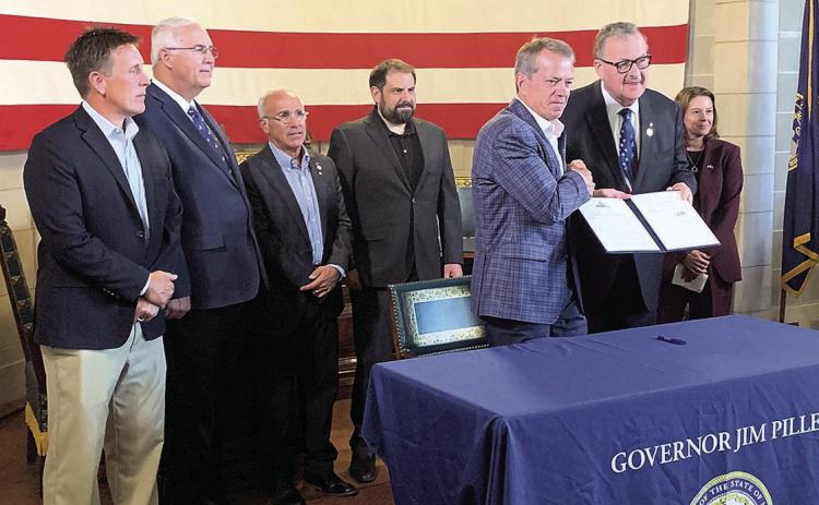 Gov. Pillen displays signed executive order Photo courtesy of Governor Pillen's office